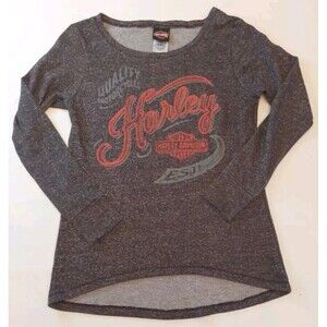 Harley Davidson Long Sleeve Scoop Neck And Bottom Thermal Black Size Women's S